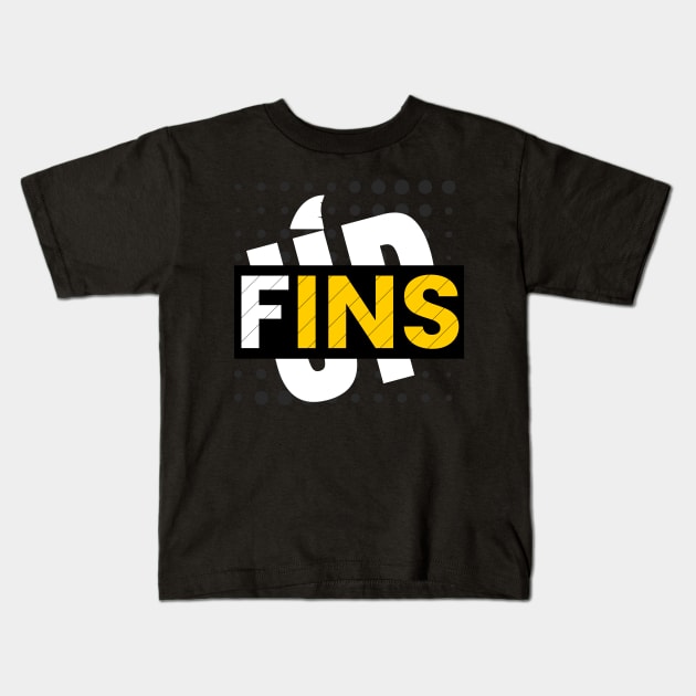 Fins Up | Miami Dolphins Football Team Fans Kids T-Shirt by mkhriesat